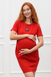 Женская туника для беременных и кормящих 67123 Красная
