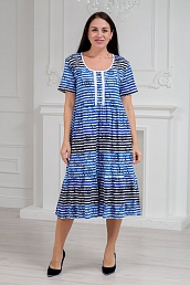 Платье женское с кружевом Шарлиз / Синяя полоса