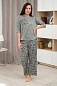Пижама (джемпер и брюки) из кулирки Жасмин / Льняная палитра хаки